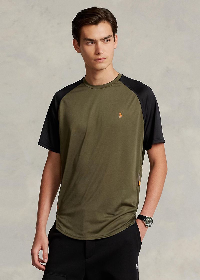 Koszulki Polo Ralph Lauren Męska Oliwkowe Performance Jersey 270368-OTL